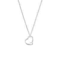 Heather Needham Sterling Silver Floating Heart Necklace on 16\"/41cm silver chain - HEART SIZE: 10mm SOLID SILVER - NOT PLATED. Gift Boxed 8029/16