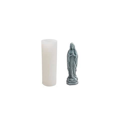 Xidmold Moule en silicone de Sainte Marie Moule à bougie en résine époxy 3D Madonna Maria Mère...