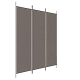 vidaXL Biombo Divisor de 3 Paneles Separador Decoración Habitación Dormitorio Oficina Pantalla Privacidad Pared Plegable de Tela Gris Antracita