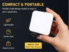 Image of LED Mini Fill Light with Universal Clip Mount, Portable Camera Light for Smartphone, Laptop & DSLR, 3 Brightness Levels, Soft Diffused Light for Video Calls, Selfies(Battery Not Included)