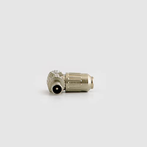 D-Home - Fiche mâle/Femelle coudée 9.52 mm - métal - Connecteurs Splitters Fiches Prises Adaptateurs Coaxiaux pour Antenne TV