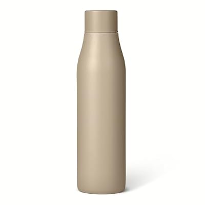 Amazon Basics Insulated Stainless Steel Water Bottle, Leak-Proof, Double-Wall, 20 oz., BPA-Free, Linen Gray
