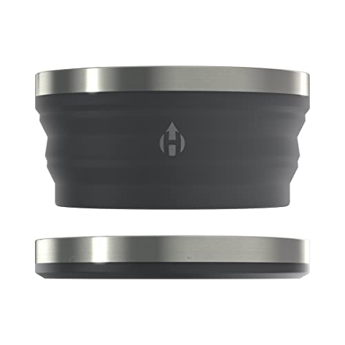 HYDAWAY Cuenco plegable, portátil, plato plegable para camping, senderismo, mochileros, caravanas, viajes, niños y mascotas, capacidad de 1 cuarto de galón (negro azabache Cover