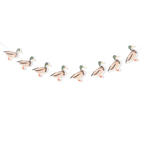 Image of Lucky Duck Banner,Duck Hunting Birthday Party Decorations | One Lucky Duck Party Decor,Boy Girl Duck Theme Birthday Banner Photo Props