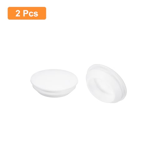 Image of uxcell 2 Pcs Silicone Plugs, Rubber Round Snap in Locking Hole Plugs for 30-33mm Hole, Hole Stoppers Waterproof Hole Plug for Metal Tube, Furniture End Caps Inserts, White