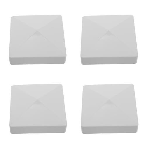 FUTUREORYY Capuchons de Poteaux de Clôture Pvc 4 Pièces, Chapeaux Carrés 10x10 Cm Dessus Plat, Installation Facile pour Jardins et Balcons, Finition...