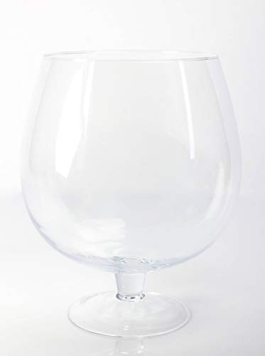INNA-Glas Vase Boule sur Pied - Grand Verre à Brandy Liam, Transparent, 38cm, Ø 29cm