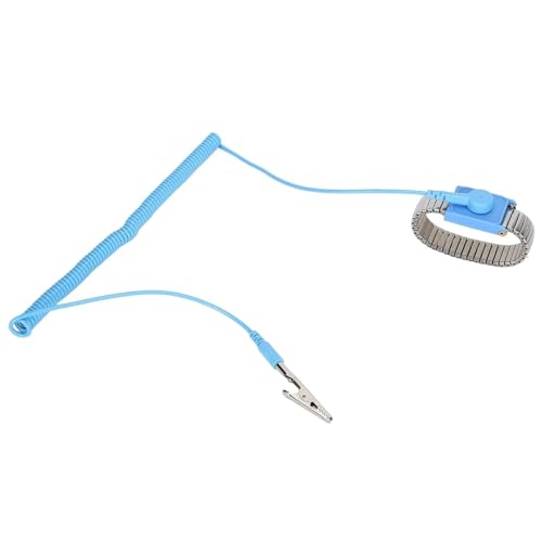 Image of Grounding Strap, Anti Static Wrist Straps Adjustable ESD Wrist Band Reusable Corded Anti Static Wrist Strap with Grounding Wire and Alligator Clip for Sensitive Electronic Equipment