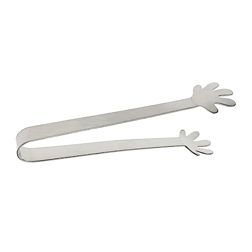 Cabilock Stainless Steel Mini Serving Tongs Ice Tongs for Sugar Cubes Lemon Slices Appetizers for Parties Cafes Home Use Flexible Design with Handle