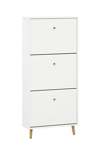 Meuble à chaussures blanc et meuble de rangement mince compact - 2