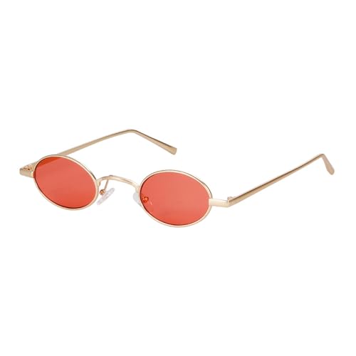 Lunettes de soleil ovales pour femmes style Steam Punk vintage avec monture en alliage