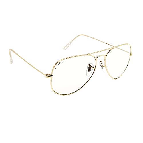 Image of Louis Kouros Armstoner Aviator Classic Trendy 3026 sunglasses | Mirror Lens | 400 UV Protected | For Men's Women's | Medium | 62mm Lens Width