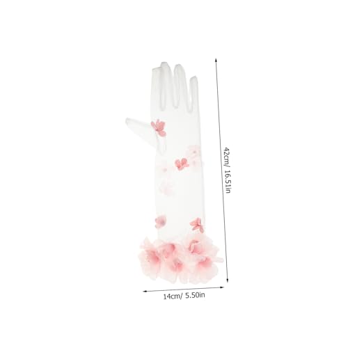 Guantes largos de tul rosa cómodos y elegantes para bodas 2