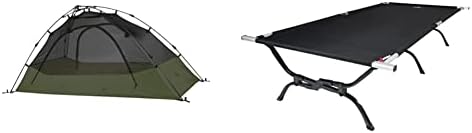 TETON Sports Vista 2 Quick Tent; 2 Person Dome Camping Tent; Easy Instant Setup, Green & Camping Cot with Patented Pivot Arm - Folding Camping Cot for Car & Tent Camping