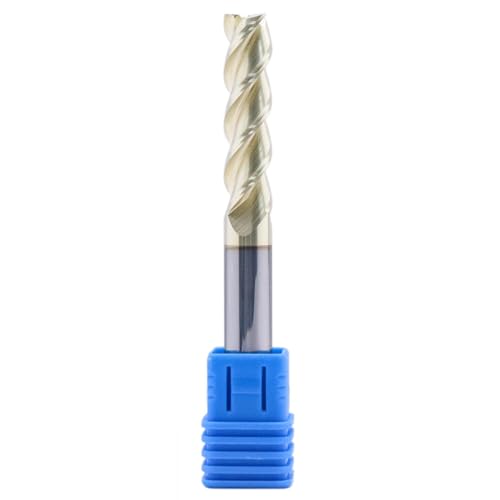 Image of 3 /8 inch 3 Flute Carbide Square End Mill for Aluminum, 3-1 /2 inch OAL, ZrN Coated | 45 Degree Helix, Solid Carbide Long End Mill, 3 /8 inch Cutting Diameter, 3 /8 inch Shank Diameter, 1-1 /2 inch Length of Cut