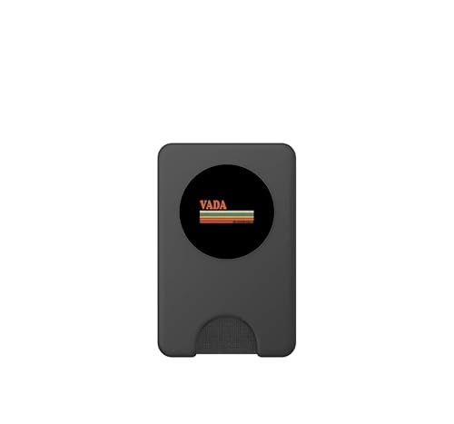 PopSockets PopWallet MagSafe Personnalisé Vintage VADA Rayures Prénom - 2