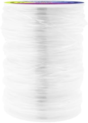 Mandala Crafts Clear Plastic Lacing Cord – 2.5mm 100 Yards Flat Utility Cord for Keychains, Jewelry Making, Decorative Knotti