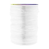 Mandala Crafts Clear Plastic Lacing Cord – 2.5mm 100 Yards Flat Utility Cord for Keychains, Jewelry Making...