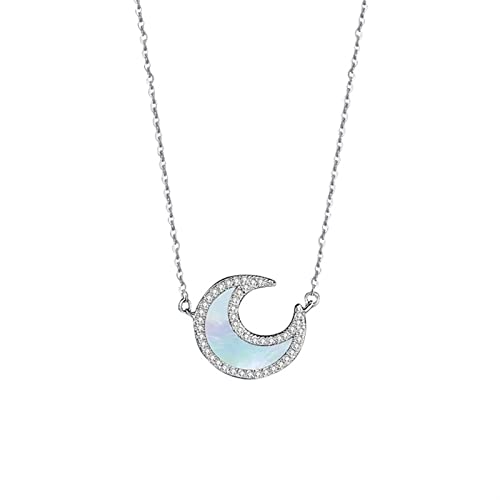 Collier lune argent 925 accessoire mode pour tenue de soirée chic