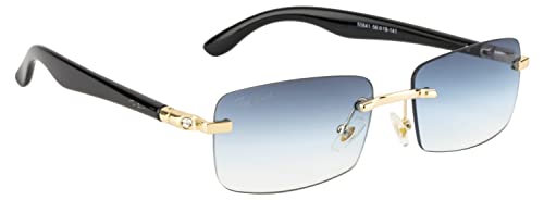 Image of Ted Smith Men's Women's UV Protection Metal Rectangle Sunglasses