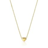 Genérico collar de corazon para mujer en acero inoxidable 304, baño de oro de 18k, cadena ajustable 40+5cm, hipoalergenico y resistente al agua.