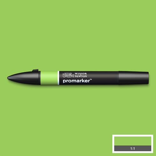 Image of Winsor & Newton Promarker, Alcohol Based Markers, Leaf Green (G258), Double Tipped Drawing Marker Set for Artists, Graphic Designers, Illustrators - Chisel & Fine Twin Tip, Streak Free Coverage