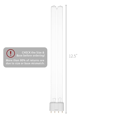 Image of coospider-repta 2 Pack 24 Watts UVC Ultraviolet Light Bulb 12.5 inch 2G11 Base, Replacement UV Bulb for Pond and Aquarium, uv air Purifier and