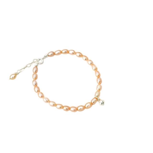 Bijoux à la mode : bracelet cloche en argent 925 et perles d'eau douce véritables