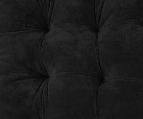 Elfjoy Set Of 4 Square Chair Pads Indoor Seat Cushions Pillows With Ties Thick Soft Seat Cushion For Kitchen Dining Office Chair (18", Black) #TOP1