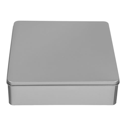 MAGICLULU Caja Metálica Cuadrada De Hojalata De 7.9X7.9X2.2 Pulgadas Para Galletas Contenedor Reutilizable Con Tapa Para Dulces Té Joyería Almacenaje En Hogar Eventos