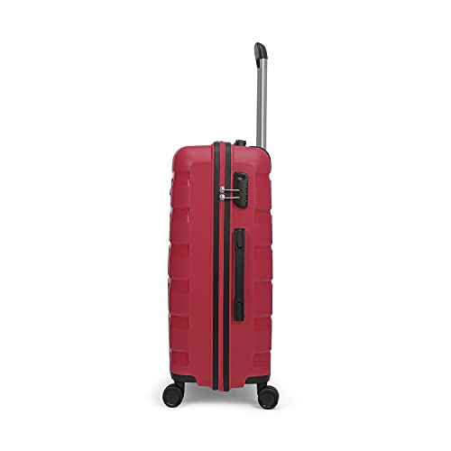 Image of Aristocrat Porto 65 Cms Medium Check-in Polypropylene Harsided 8 Spinner Wheels Soft Luggage /Suitcase /Trolley Bag - Maroon
