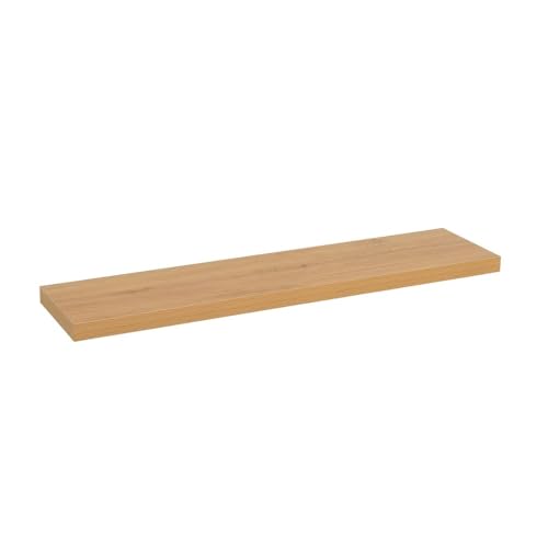 LOLAhome - Balda Flotante para Pared de Madera Color Roble de 100x23 cm, Estantería de Pared Resistente y Decorativa sin Agujeros Visibles para Salón, Cocina, Oficina o Dormitorio