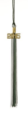 2000 DK Green/White Graduation Tassel - Every School Color Available - Made in USA