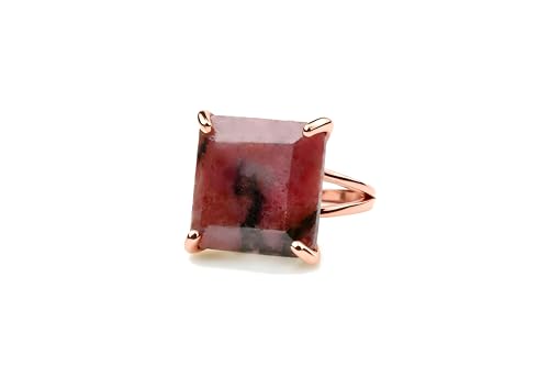 Bague rhodonite rose pour femme le bijou de mode de tous les jours