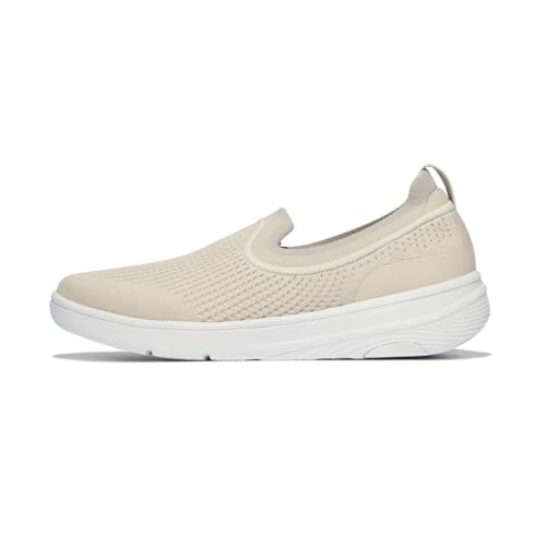 Fitflop Tenis de Punto Super-Q para Mujer, Beige, 37 EU