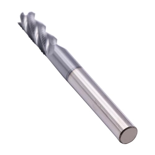 Image of 4 Flute Solid Carbide Roughing End Mills(5Pcs 1 /4 inch), ALCrSiN Nano Coated | 35 Helix, 1 /4 inch Cutting Dia, 1 /4 inch Shank Dia, 3 /4 inch LOC, 2-1 /2 inch OAL, for Milling Alloy Steel, Carbon Steel, Cast Iron