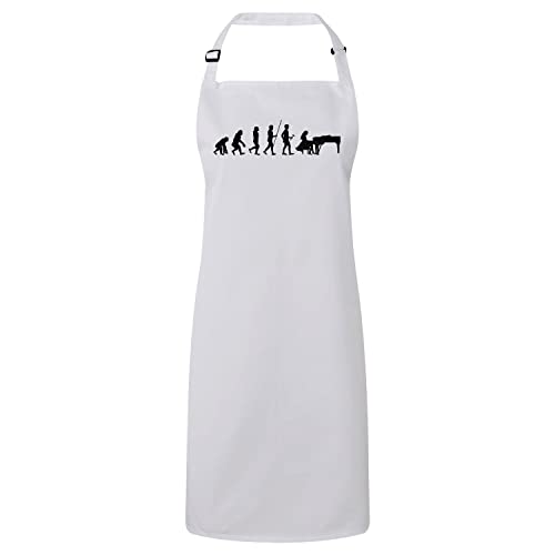 Tablier cuisine instrument musique Evolution Piano blanc tablier coton musicien