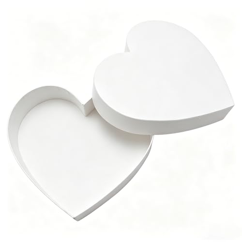 Kafucize Heart Shaped Gift Box Empty Cardboard Packaging for Valentines Day Mothers Day Wedding Bridal Shower (White)