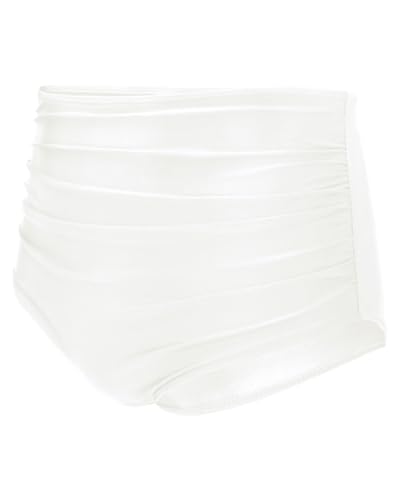 Image of Tempt Me Women High Waisted Bikini Bottom Retro Ruched Swim Bottom Shirred Tankinis Brief
