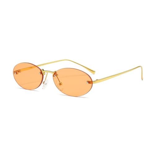 Lunettes de soleil ovales monture métal légère contre l'éblouissement quotidien