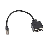JZK RJ45 Ethernet Splitter Netzwerkadapter 1 Stecker auf 2 Buchsen LAN Ethernet Kabel Splitter Adapter, RJ45 Koppler Verlängerungskabel für Cat5 Cat5e Cat6 Cat7