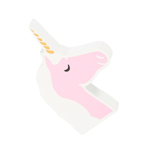 SOLUSTRE Wooden Unicorn Head Ornament Lightweight Unicorn Decor for Home Office Creative Desktop Decoration Present for Friends Family Unique Wooden Adornments