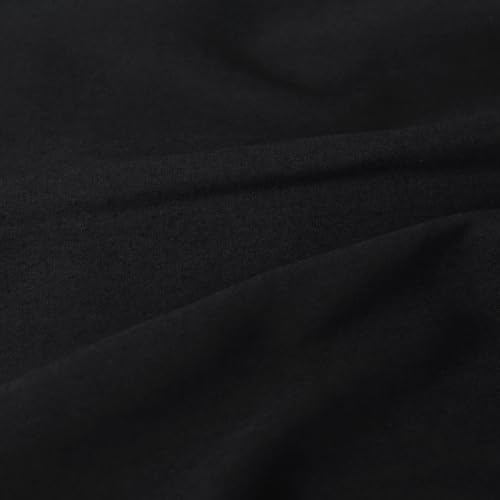 JOSNAAN 59 Wide Black Fabric by The Yard Premium Cotton Blend Cloth Lightweight Durable Wrinkle-Resistant for Cloth Decor and DIY (Black 1 Yard)
