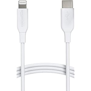 Amazon Basics USB 2.0 Type-C to Lightning Cable (MFi Certified), 1.8 m, White