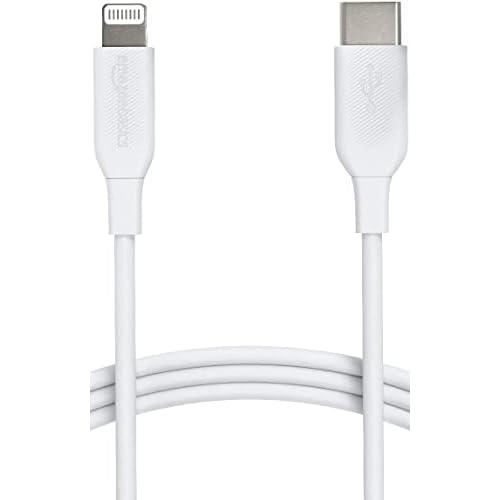 Amazon Basics USB-2.0 Type C to Lightning Cable (MFi Certified), 3 Feet, White