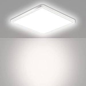 CHARYJOD Super-Thin LED Ceiling Lights Natural White,Bath Ceiling Lights 24W 2850LM,Waterproof IP44, 150W Equivalent…