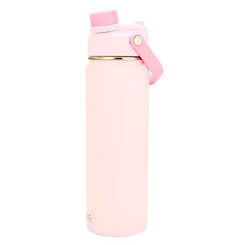 Image of Drinco Stainless Steel Water Bottle Spout Lid Vacuum Insulated Double Wall Water Bottle Wide Mouth Leak Proof Keep Cold Sport Camping Hiking (22oz Cotton Candy)