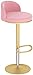 Kuchenne stołki barowe, aksamitne krzesła do jadalni, obrotowe o 360 stopni, 60-80 cm, z regulacją wysokości, metalowe stołki barowe z oparciami i podnóżkiem, różowe