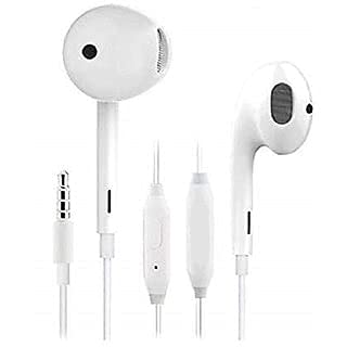 THE DDSP TRUE Ear Wired Earphones with Mic Compatible with Oppo F17/Pro Mobiles Phones - (White)