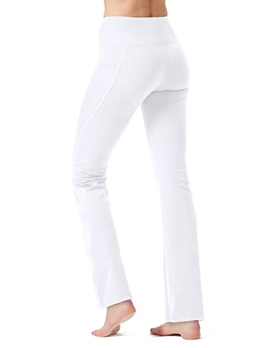 Zeronic Calça feminina de ioga de cintura alta com bolsos e controle de barriga, calça de corrida, p